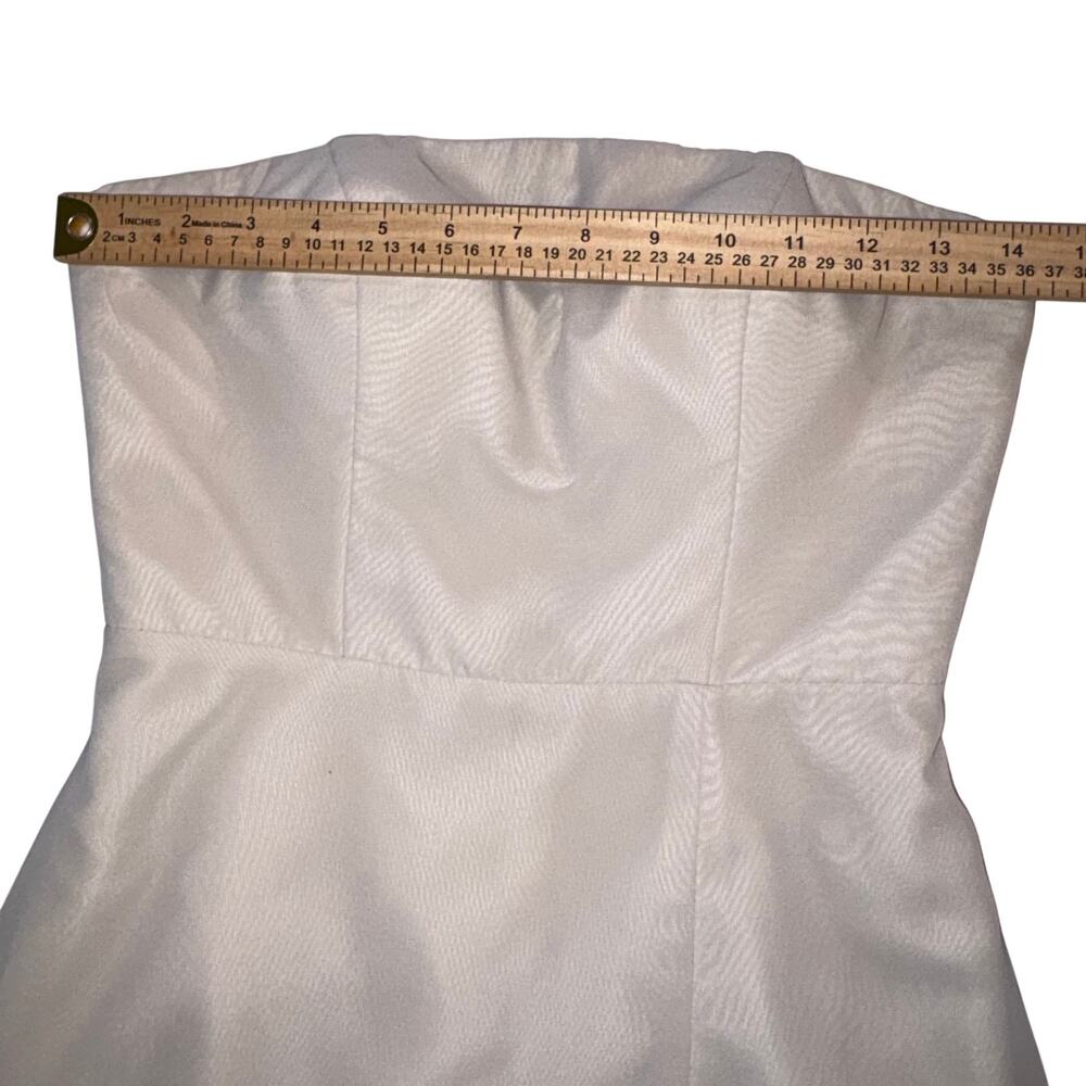 Azazie Wren Formal Taupe Bridesmaid Gown Strapless A-Line Silde Slit A2 - Picture 13 of 14